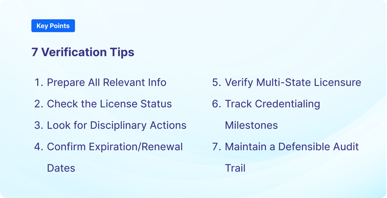 Family Nurse Practitioner License Verification